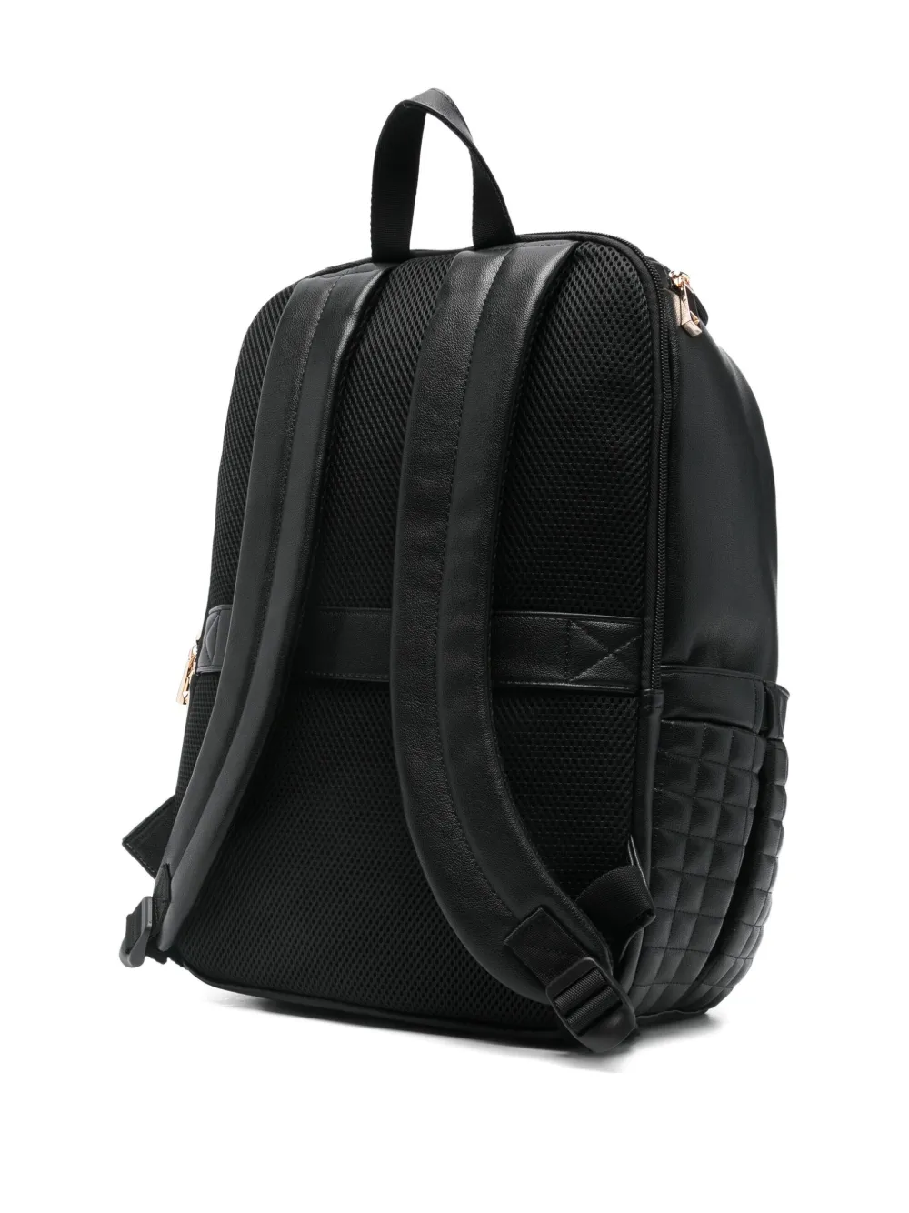 Guess Usa Logo-patch Backpack In Black