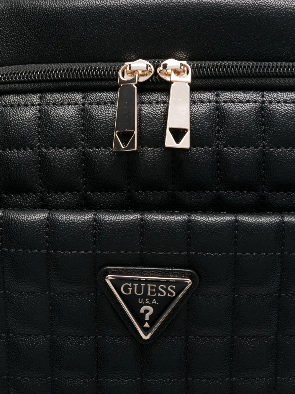 Guess Usa Logo-patch Backpack In Black