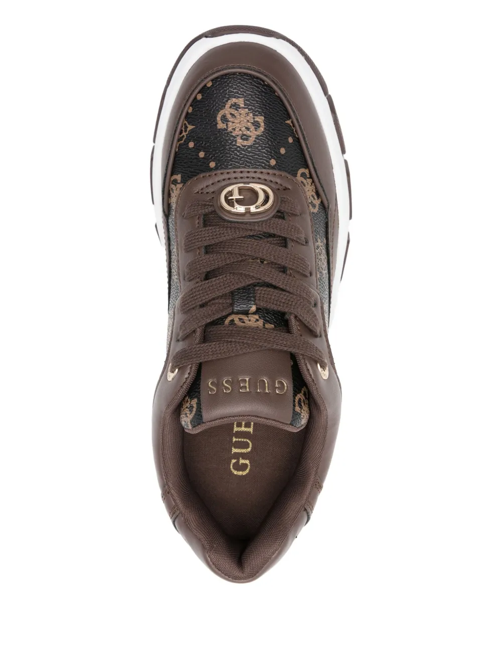 Guess Usa 73mm Berrett 4g Logo Sneakers In Brown