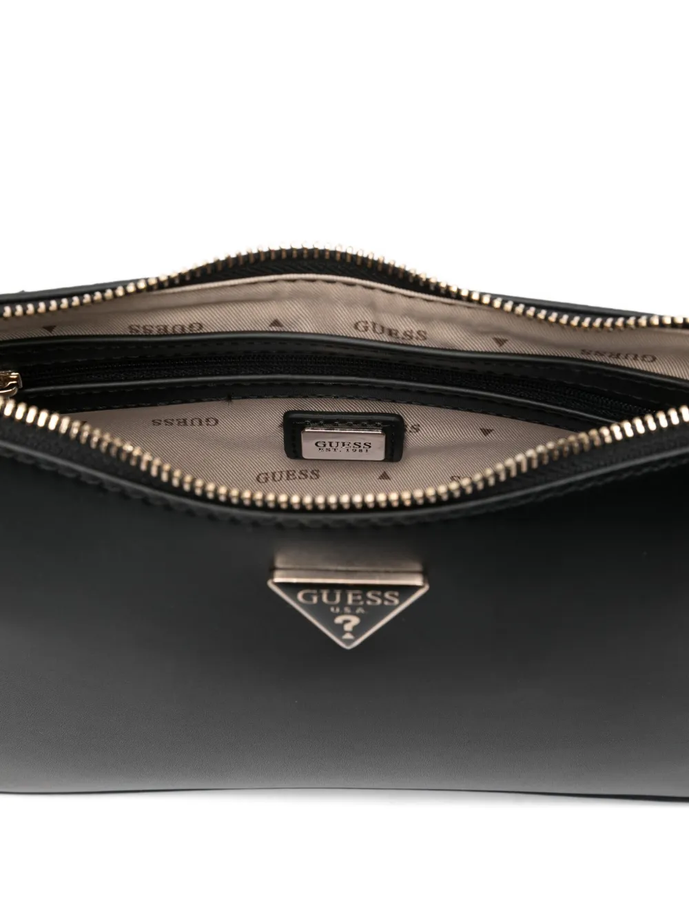 Guess Usa Daryna Ii Logo-plaque Shoulder Bag In Black