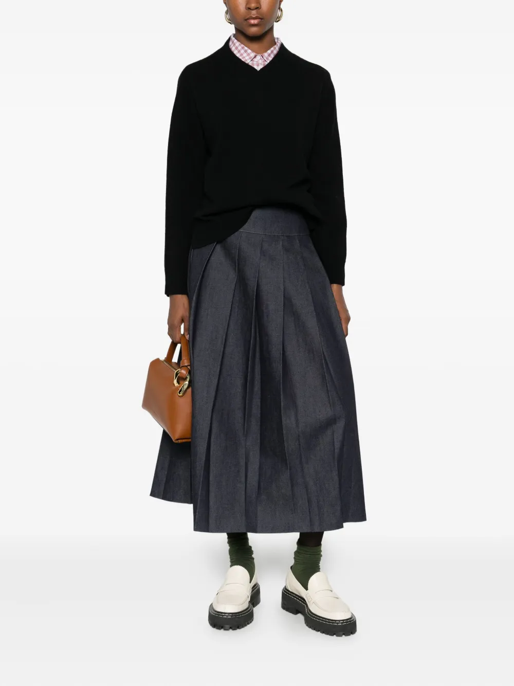 Maison Kitsuné V-neck Wool Sweater In Black