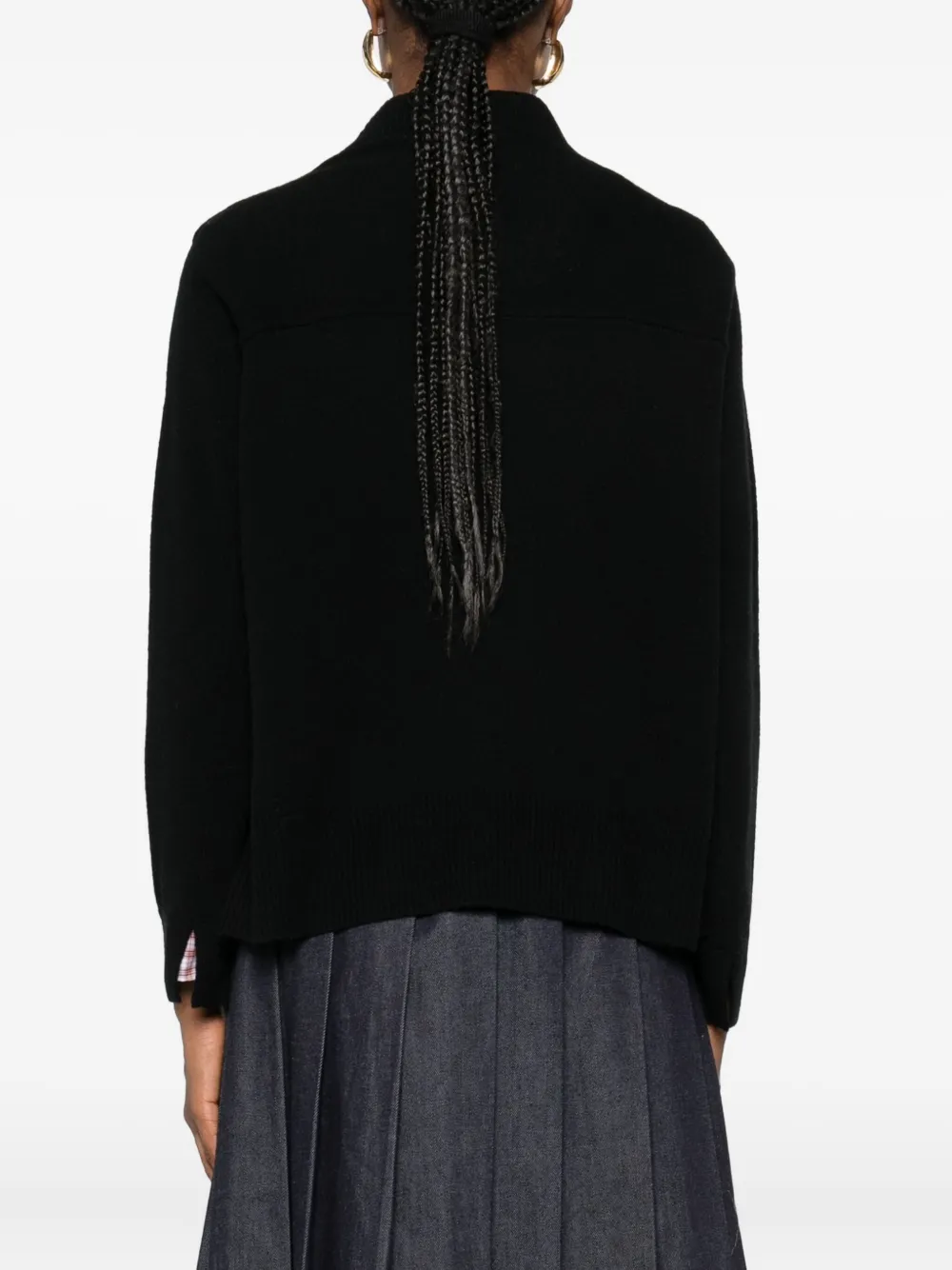 Maison Kitsuné V-neck Wool Sweater In Black