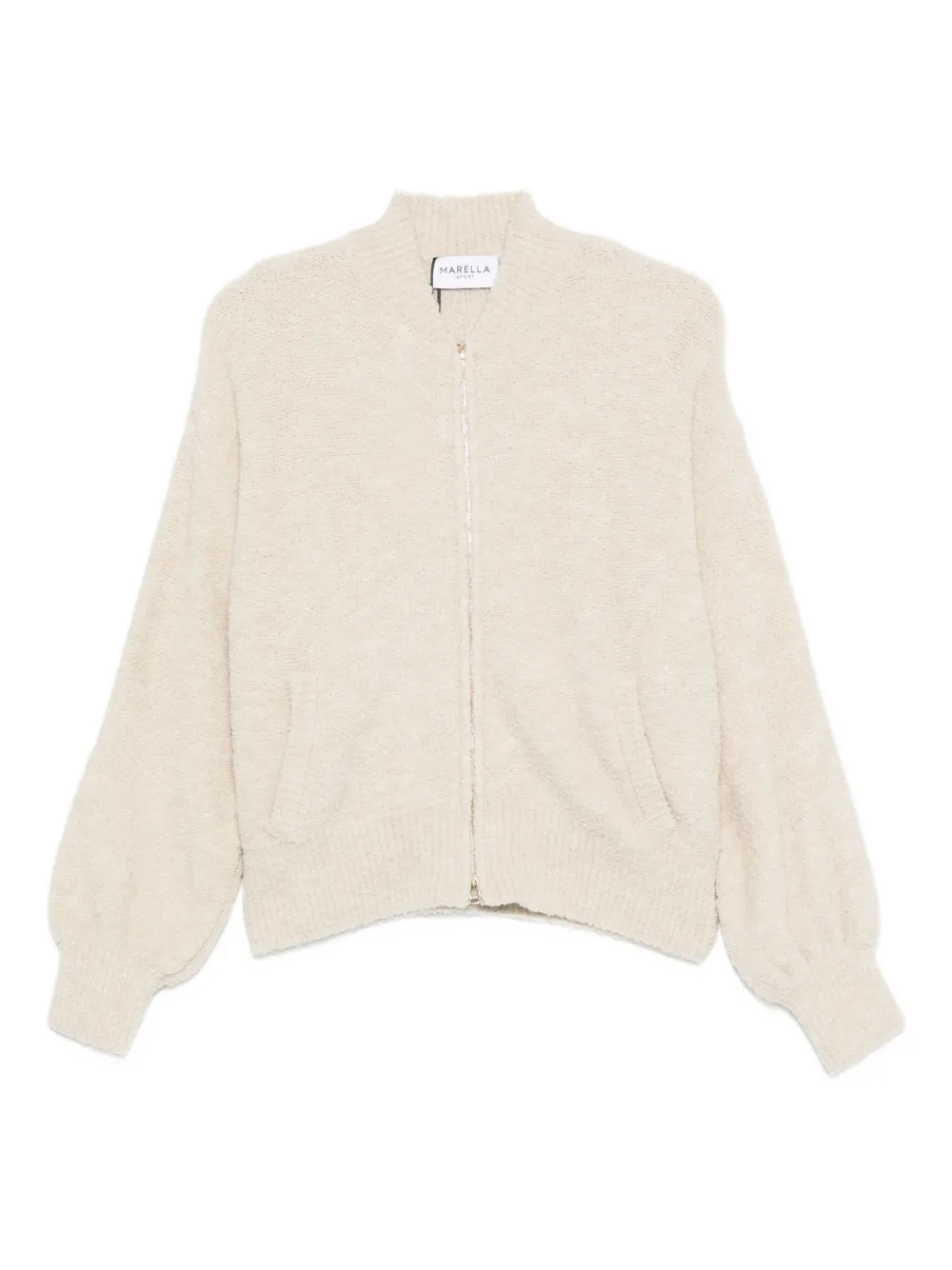 Marella Oronte Zip-up Cardigan In Neutral