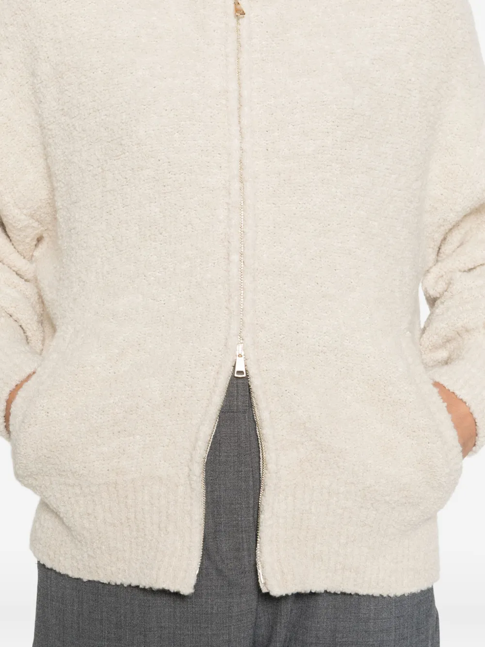 Marella Oronte Zip-up Cardigan In Neutral