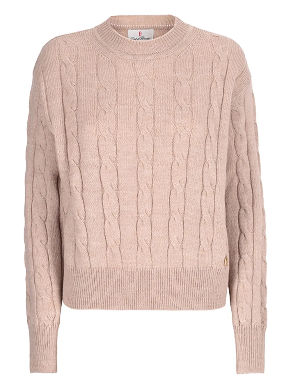 CONTE OF FLORENCE cable-knit crew-neck sweater | Neutrals | Image 1
