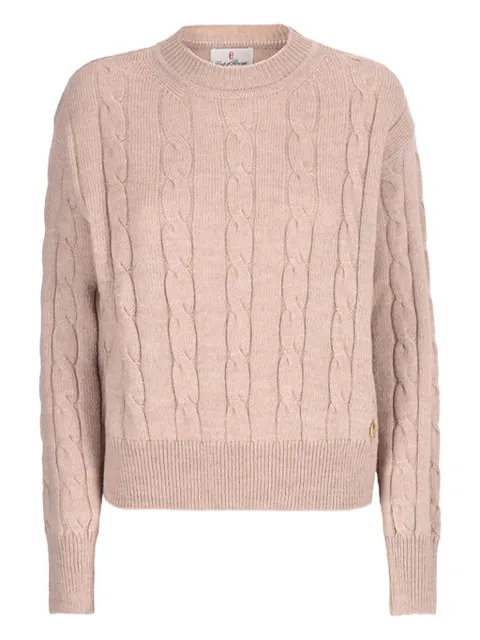 CONTE OF FLORENCE cable-knit crew-neck sweater