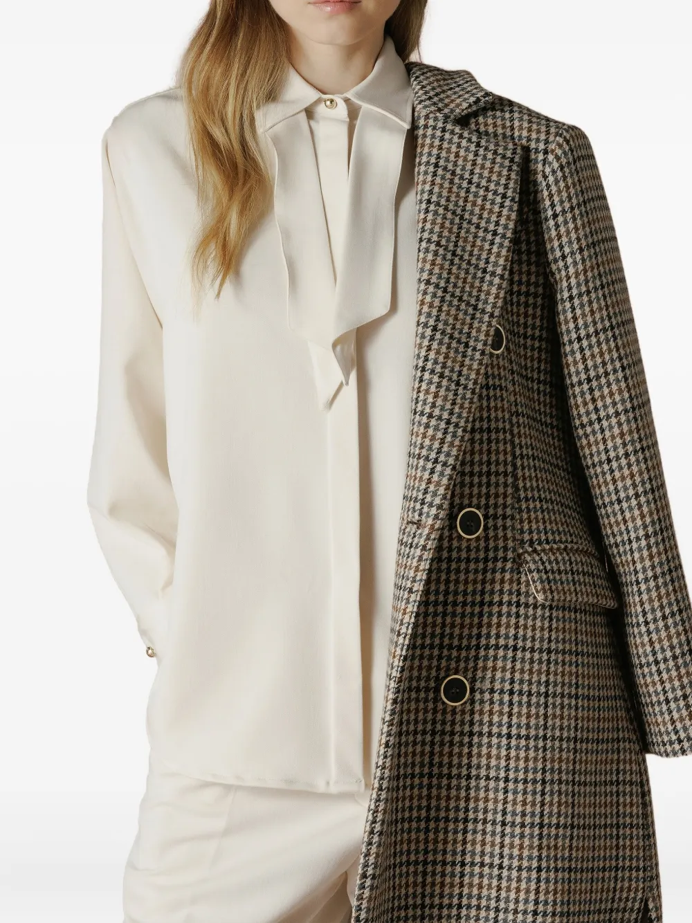 Cruna Yvonne Tie-neck Shirt In Neutral