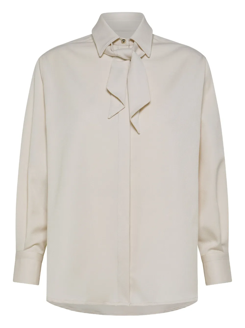 Cruna Yvonne Tie-neck Shirt In Neutral