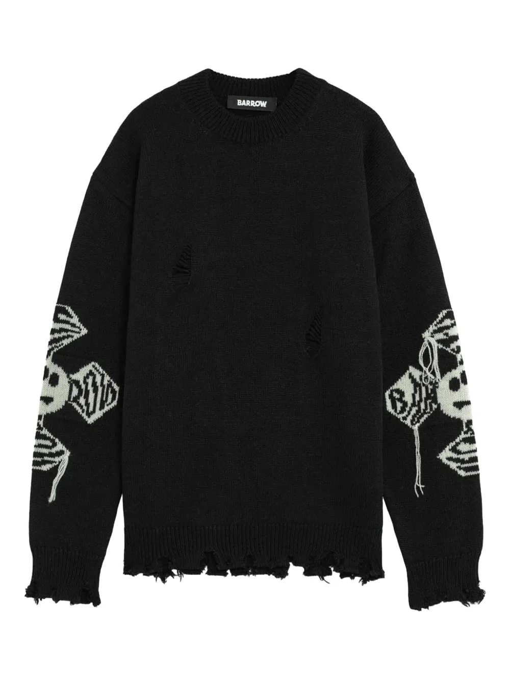BARROW distressed graphic sweater | Black | Image 1