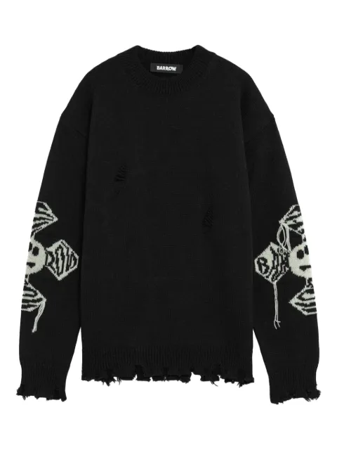 BARROW distressed graphic sweater