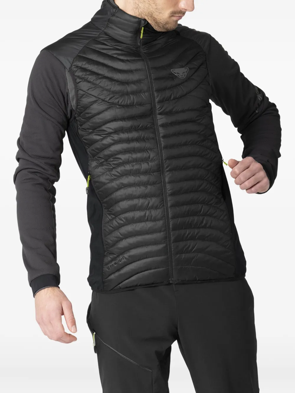 Dynafit Quilted Panelled Jacket In Black