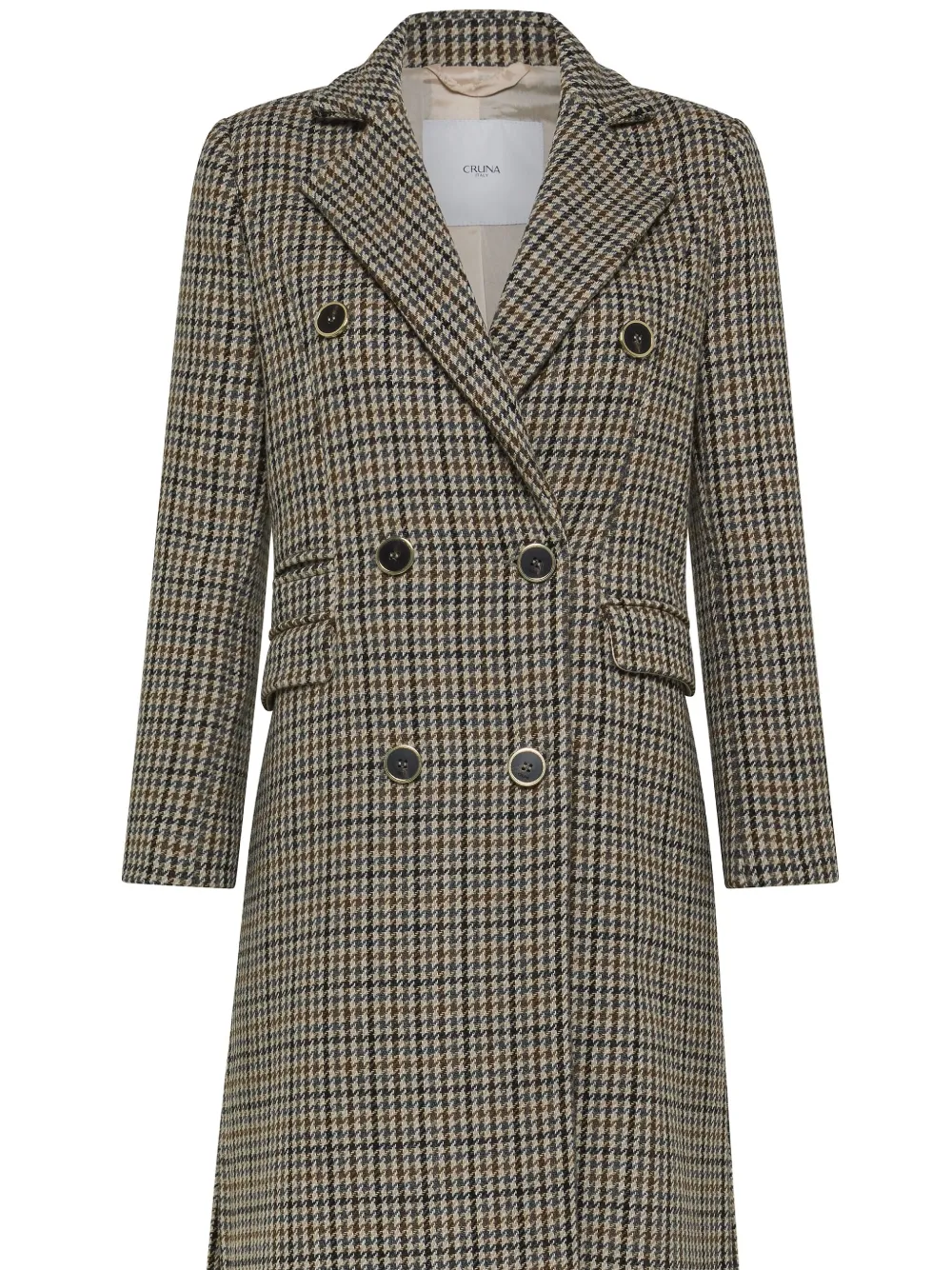 Cruna Irina Double-breasted Coat In Brown