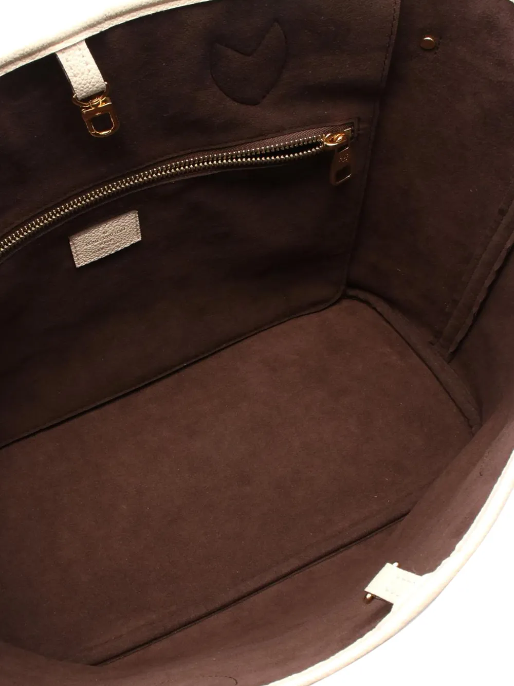 Pre-owned Louis Vuitton 2021-2025 Monogram Empreinte Neverfull Mm Tote Bag In Brown
