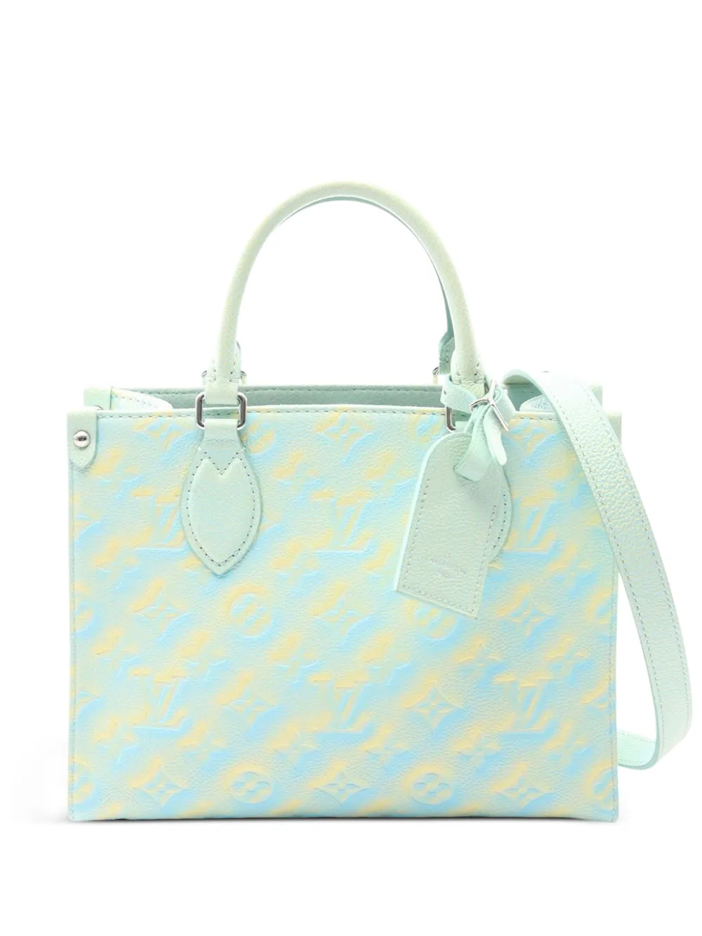 Pre-owned Louis Vuitton 2021-2025 Monogram Empreinte Summer Stardust Onthego Pm Satchel In Blue