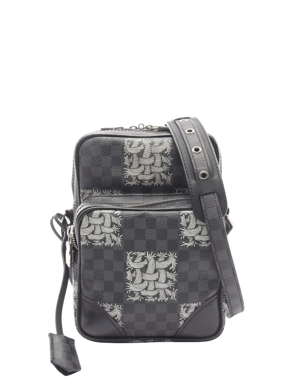 Pre-owned Louis Vuitton 2015 Christopher Nemeth Damier Graphite Amazone Crossbody Bag In Black