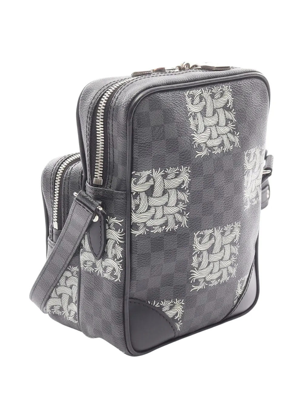Pre-owned Louis Vuitton 2015 Christopher Nemeth Damier Graphite Amazone Crossbody Bag In Black