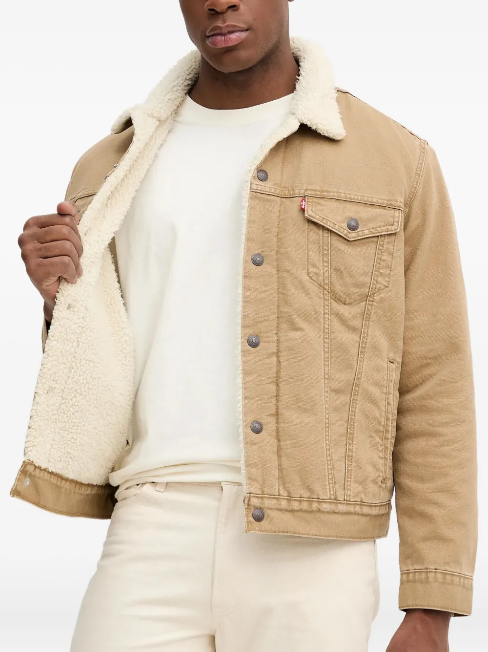 Levi's Type Iii Sherpa Trucker Jacket In Neutral