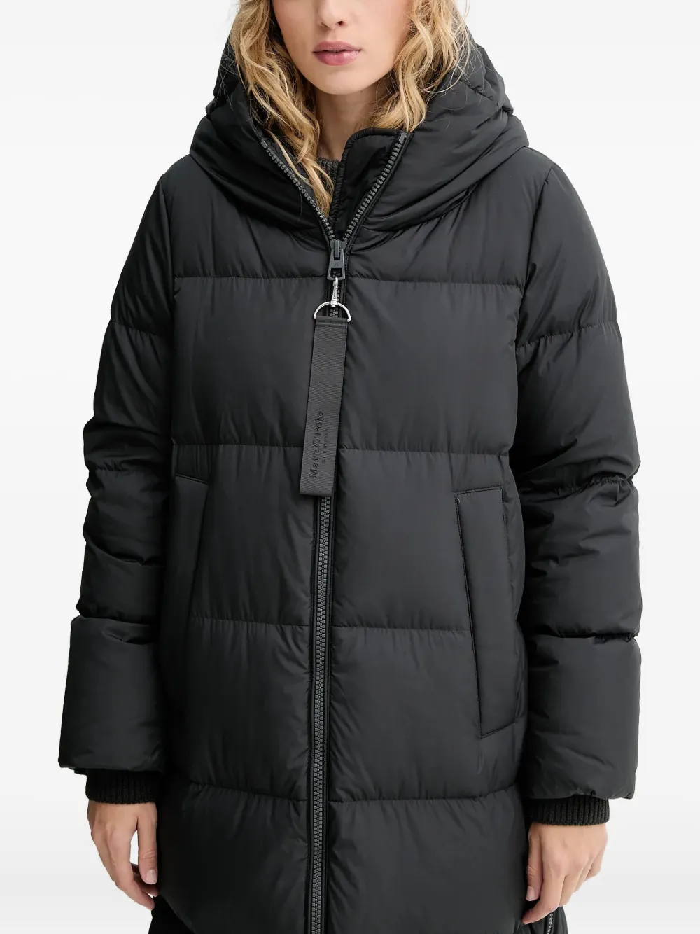 Marc O'Polo hooded padded coat - Zwart