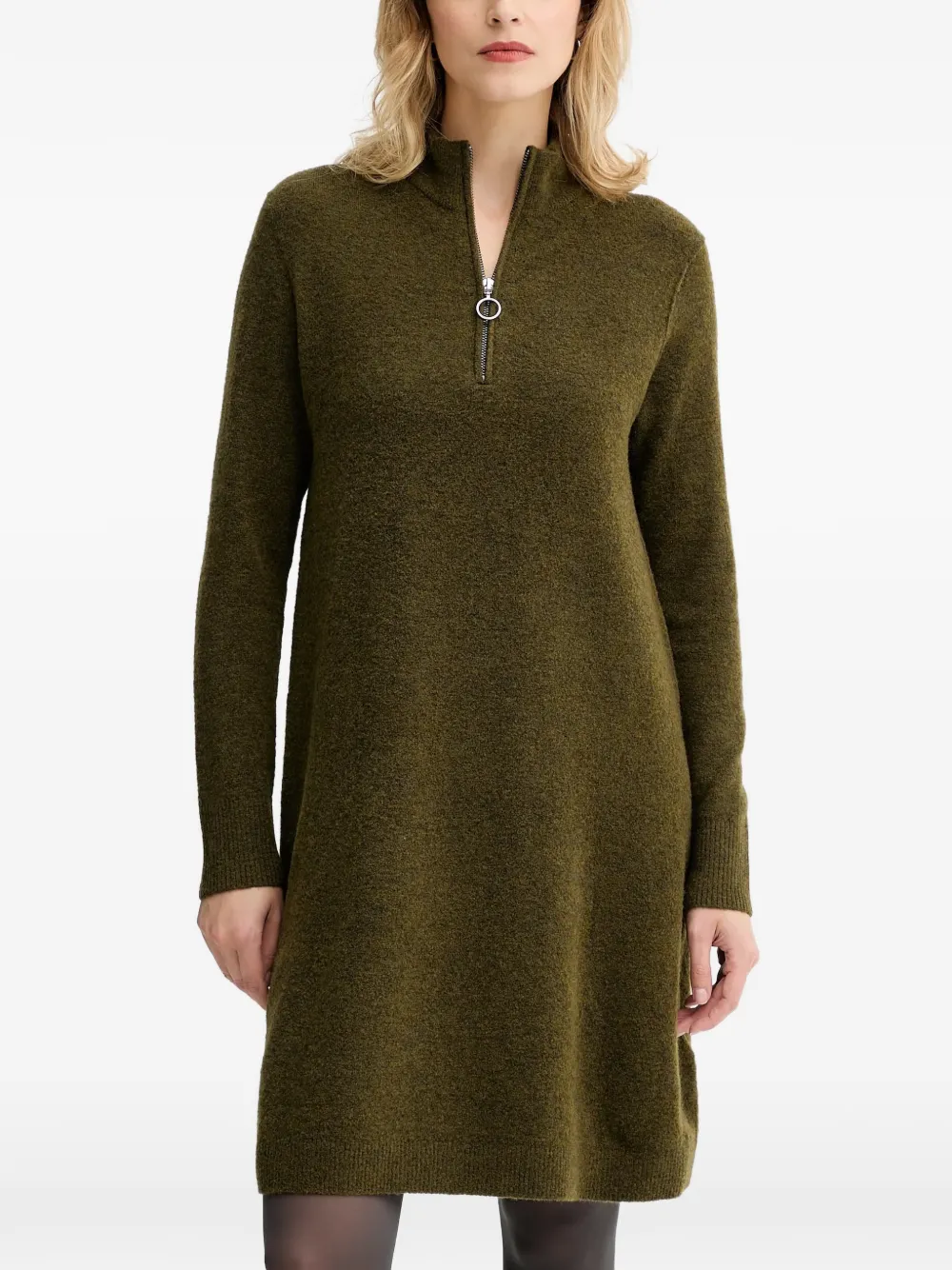 Marc O'Polo zip-neck mini dress | Green | Image 1