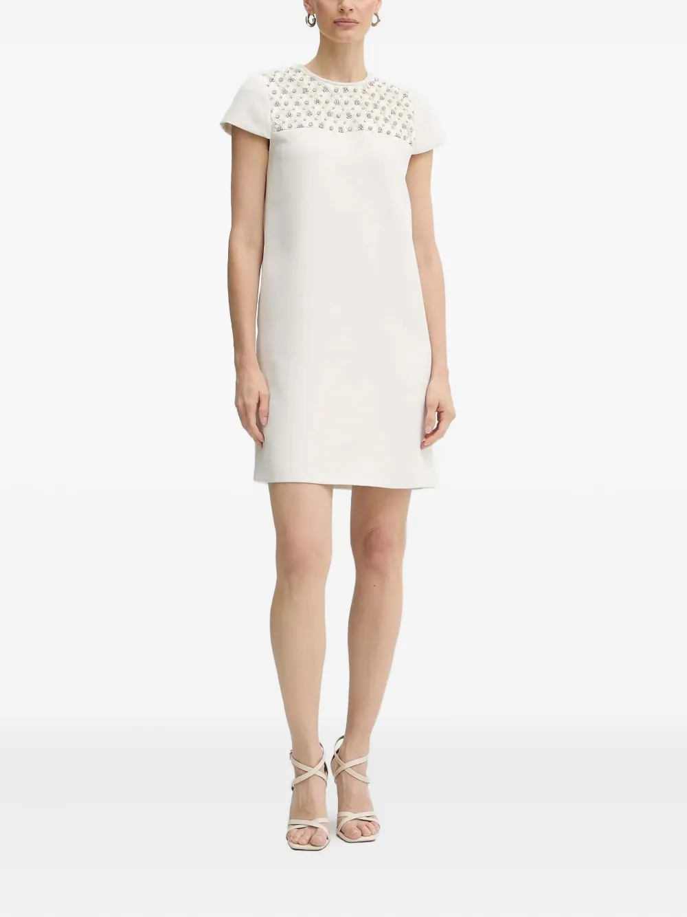 Luisa Spagnoli Gravina Sequin-embellished Mini Dress In Neutral