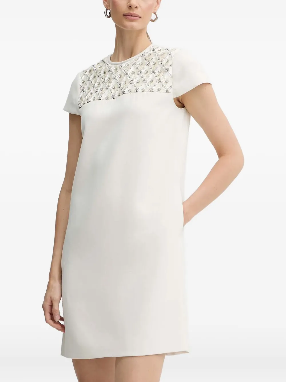 Luisa Spagnoli Gravina Sequin-embellished Mini Dress In Neutral