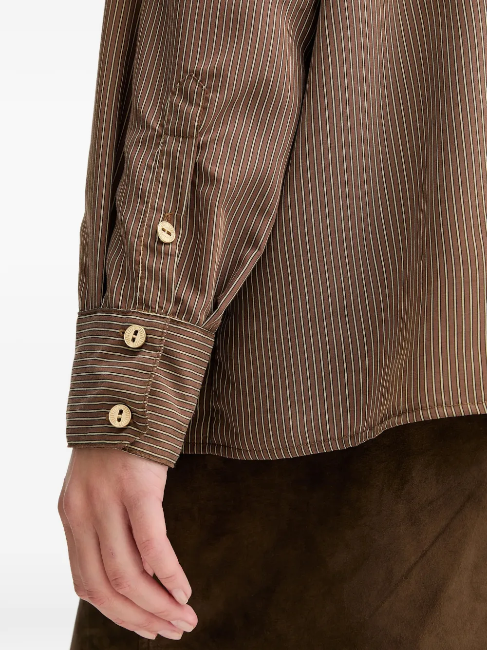 Sessun Pinestripe Shirt In Brown