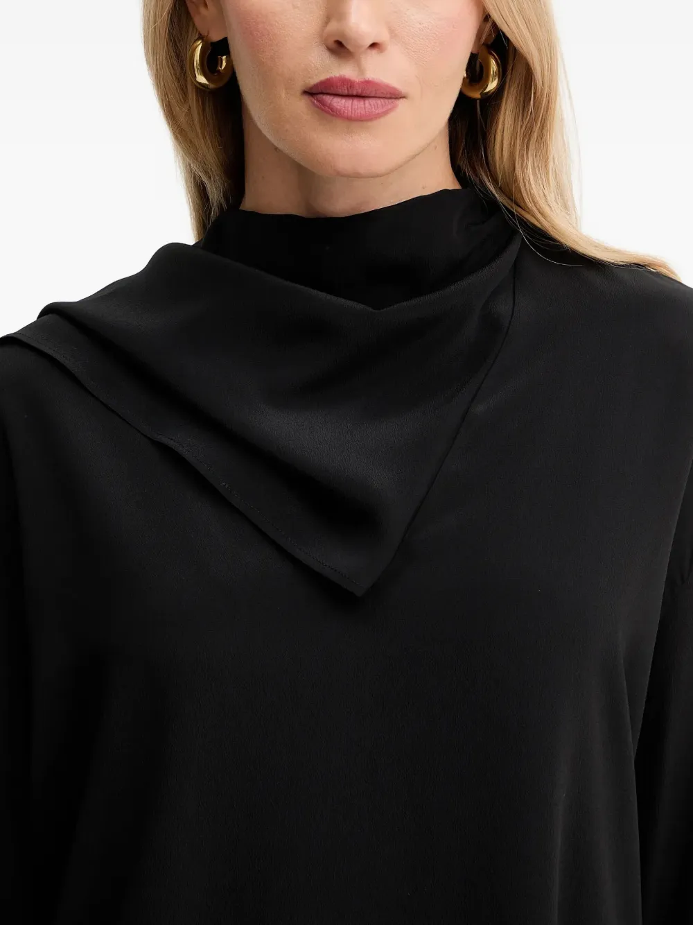 SIMONA CORSELLINI Top met gedrapeerde mouwen Zwart