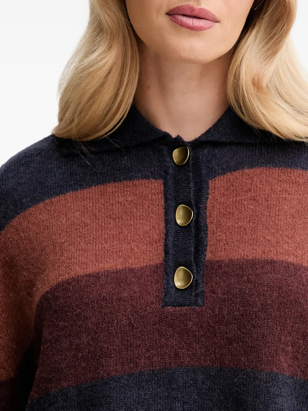 Sessun Striped Knitted Top In Brown