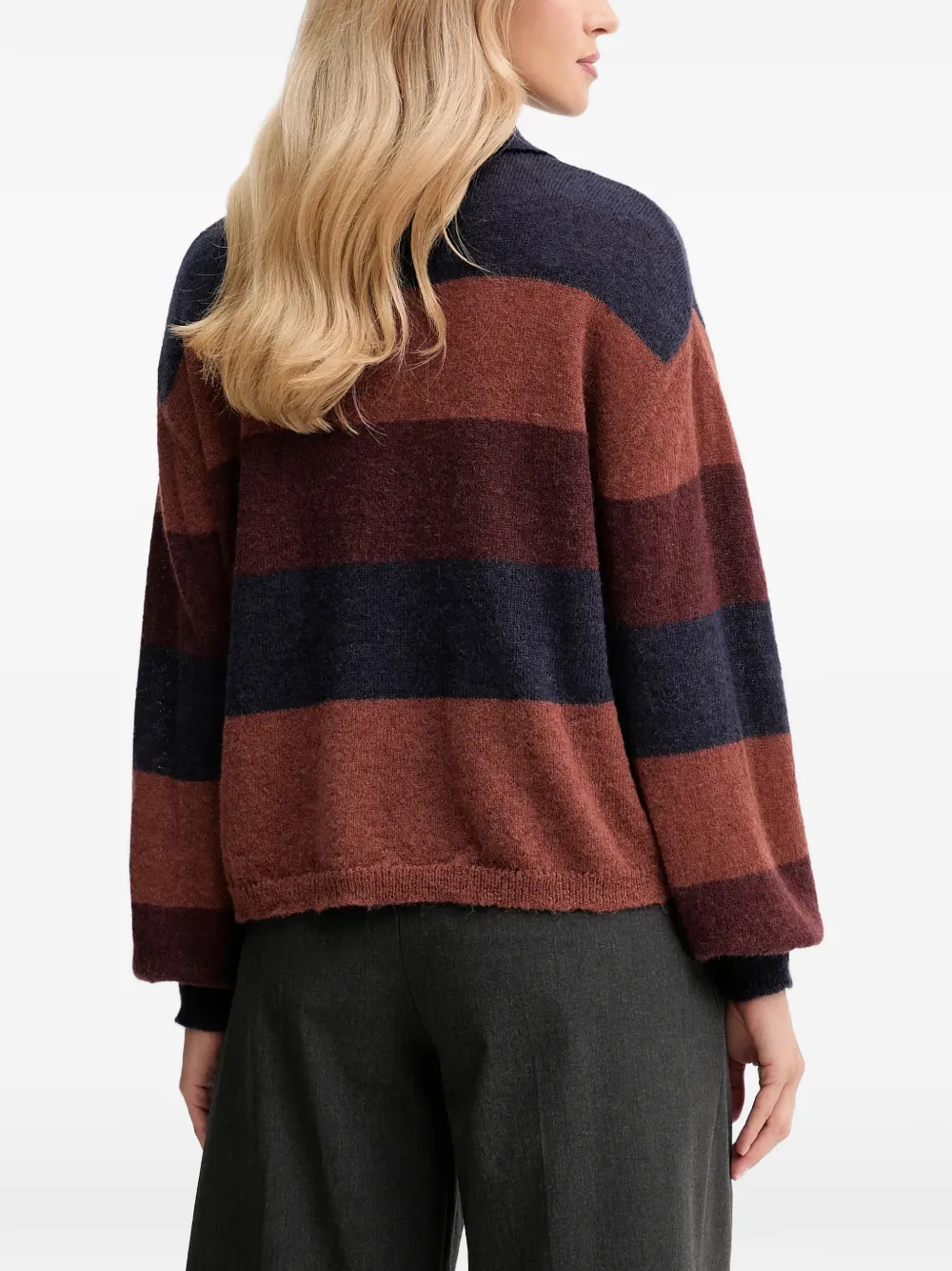 Sessun Striped Knitted Top In Brown