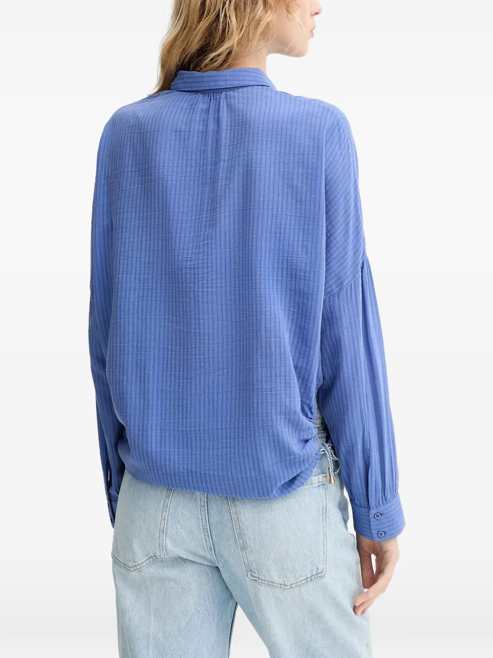  Sessùn Camisa Texturizada Con Cordón - Azul 