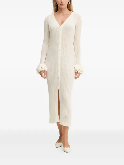 SIMONA CORSELLINI vestido midi tejido de canalé