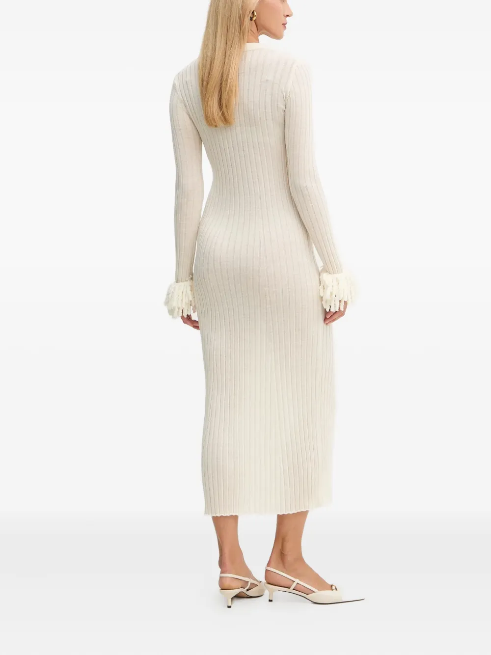  Simona Corsellini Ribbed Midi Dress - Neutrals 