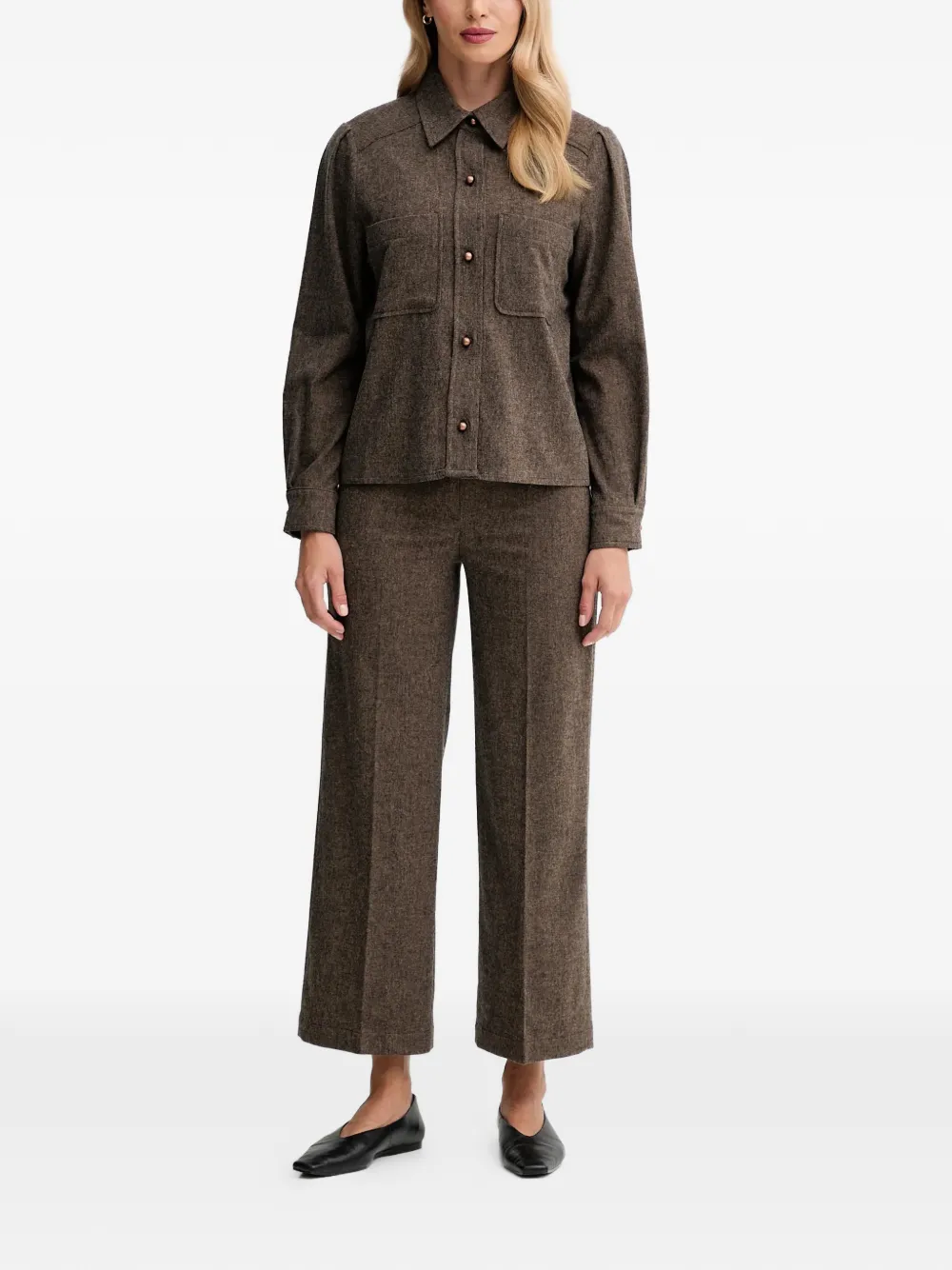 Sessùn long sleeve shirt - Bruin