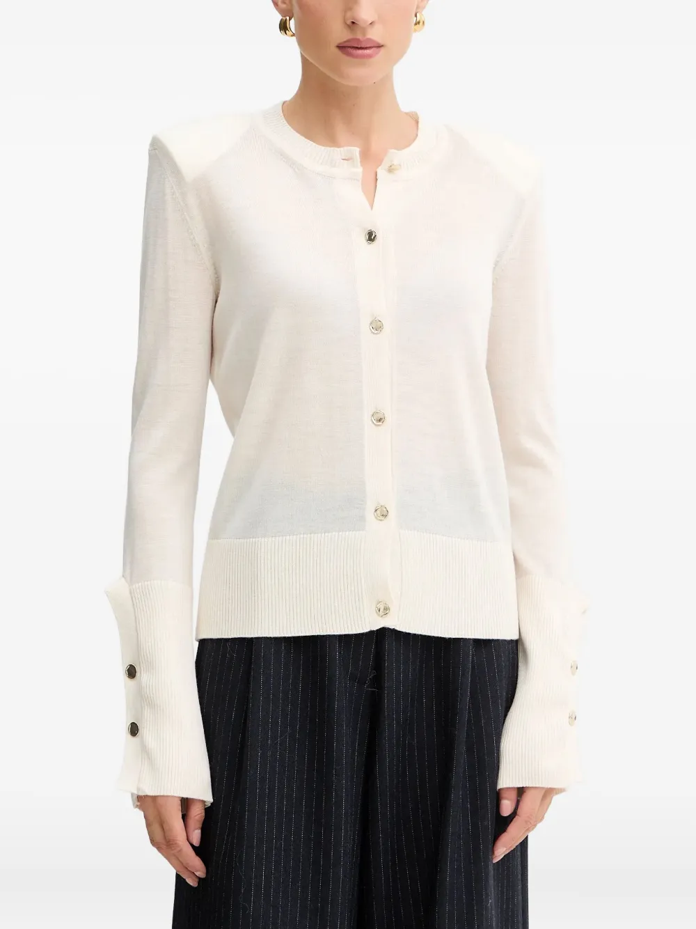 SIMONA CORSELLINI button-embellished cardigan | Neutrals | Image 1