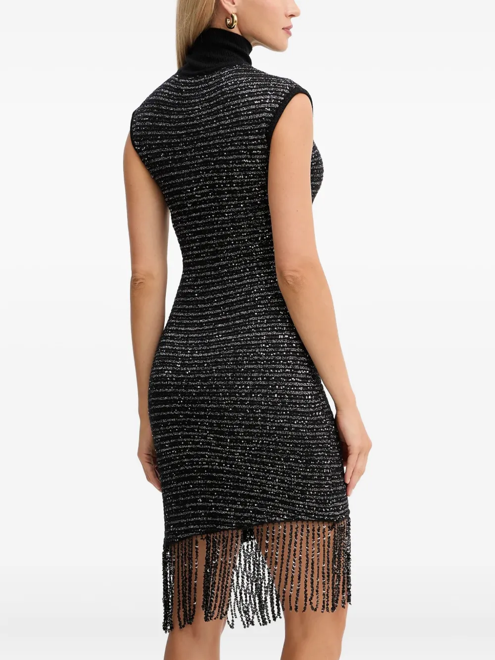  Simona Corsellini Sequin-embellished Fringed Mini Dress - Black 