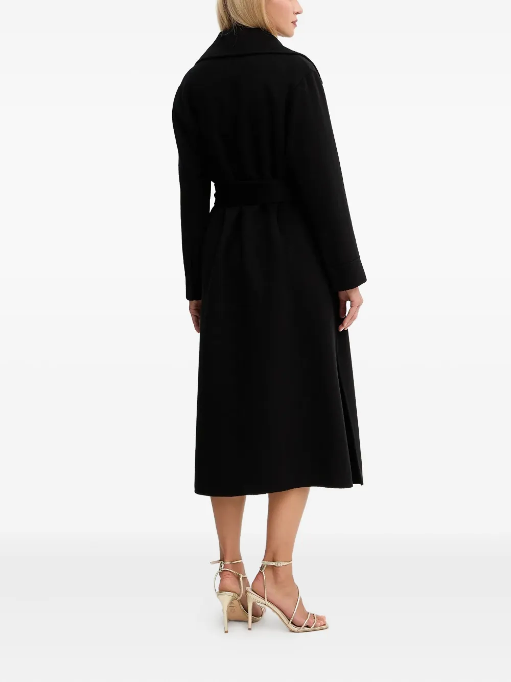  Simona Corsellini Wool Belted Coat - Black 