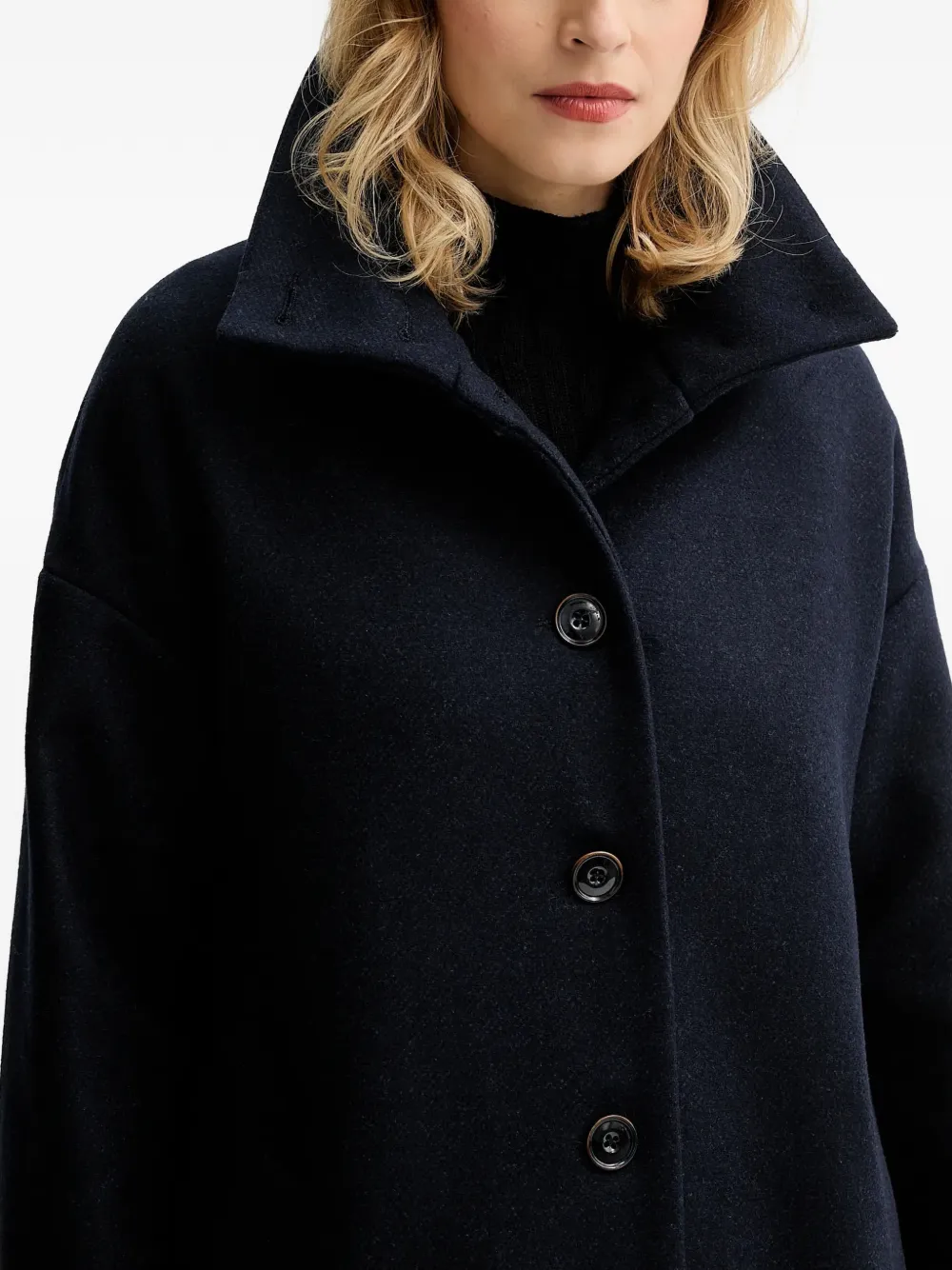 Sessun Single-breasted Oversized Coat In Blue