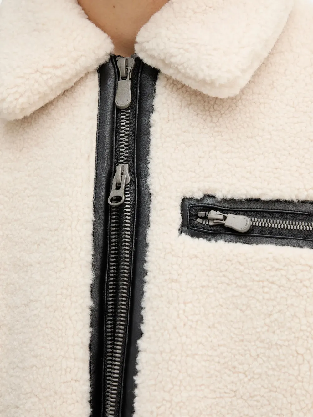 Save The Duck Zip-detail Sherpa Jacket In Neutral
