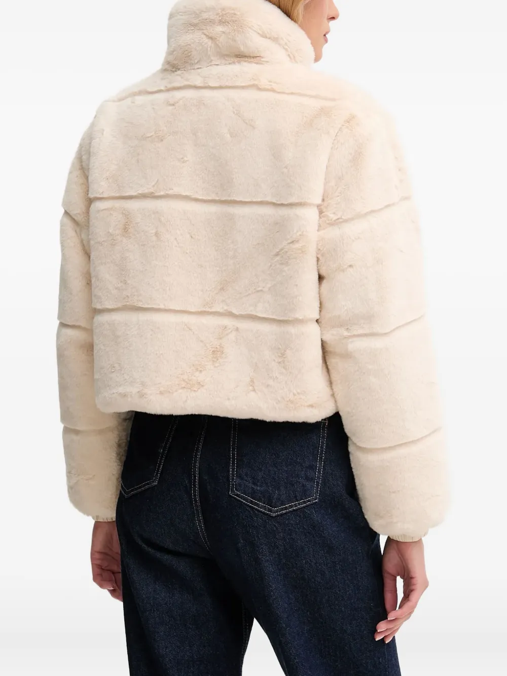 Save The Duck Zip Faux-fur Jacket In Neutral