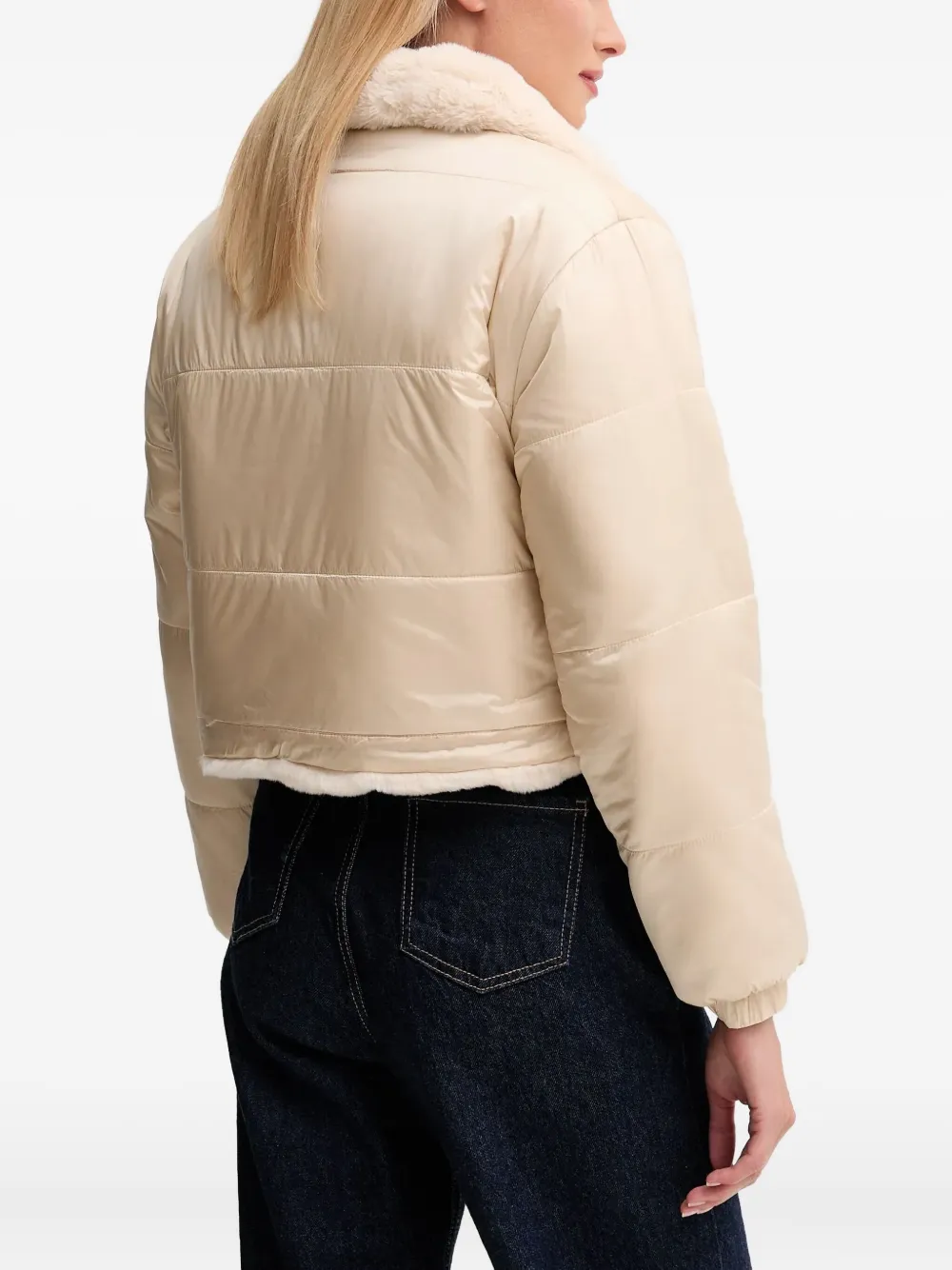Save The Duck Zip Faux-fur Jacket In Neutral