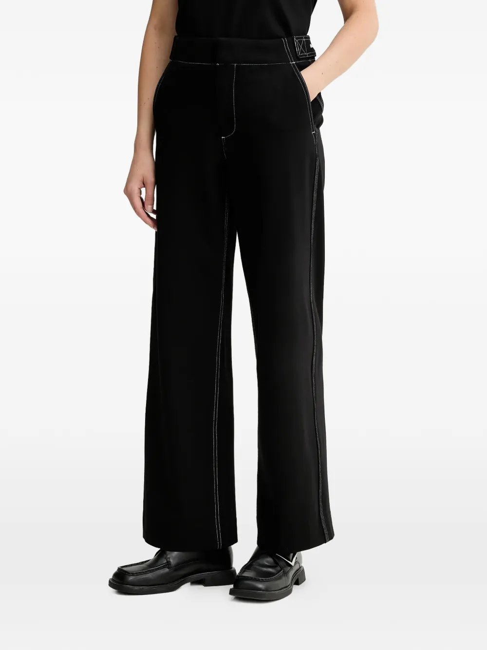 Rag & Bone Contrast-stitching Trousers In Black