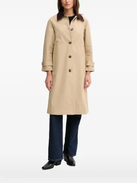 Pedro Del Hierro corduroy-collar trench coat