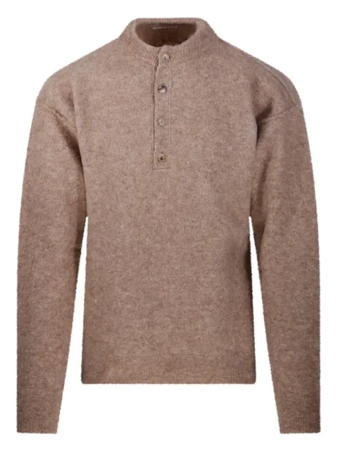 Haikure button-fastening sweater 