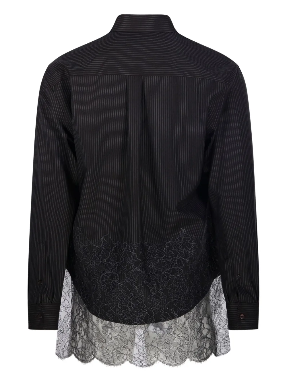 FENDI striped lace-detailing shirt - Bruin