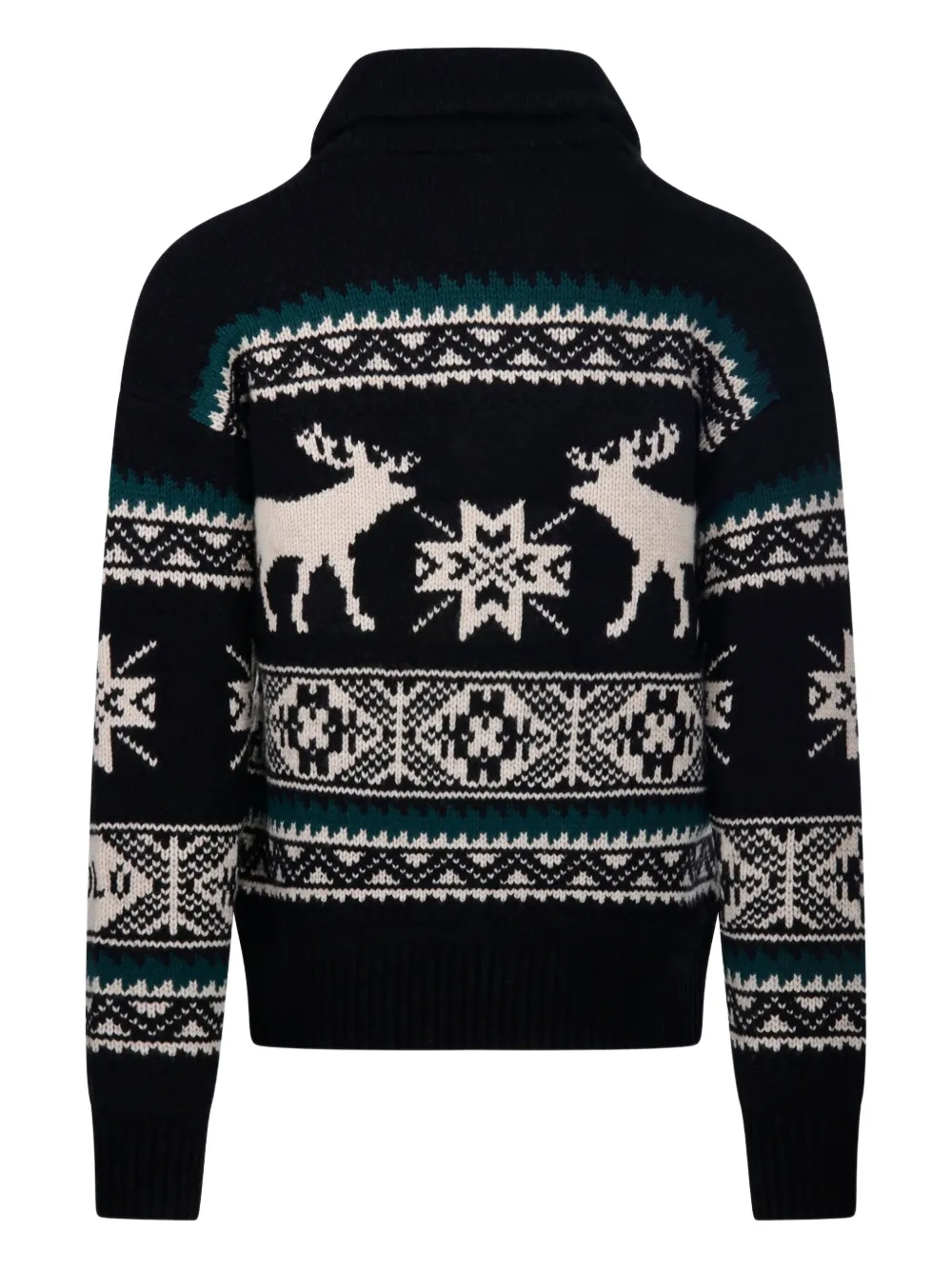 Ralph Lauren Collection patterned shawl-collar sweater - Zwart