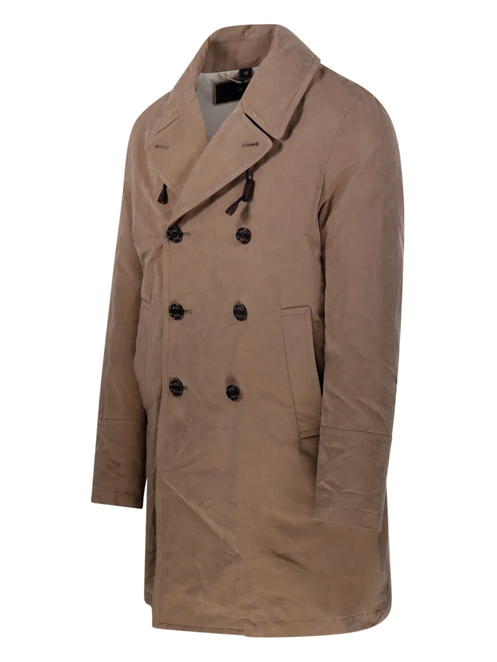 Sealup Double-breasted Trench Coat In Brown