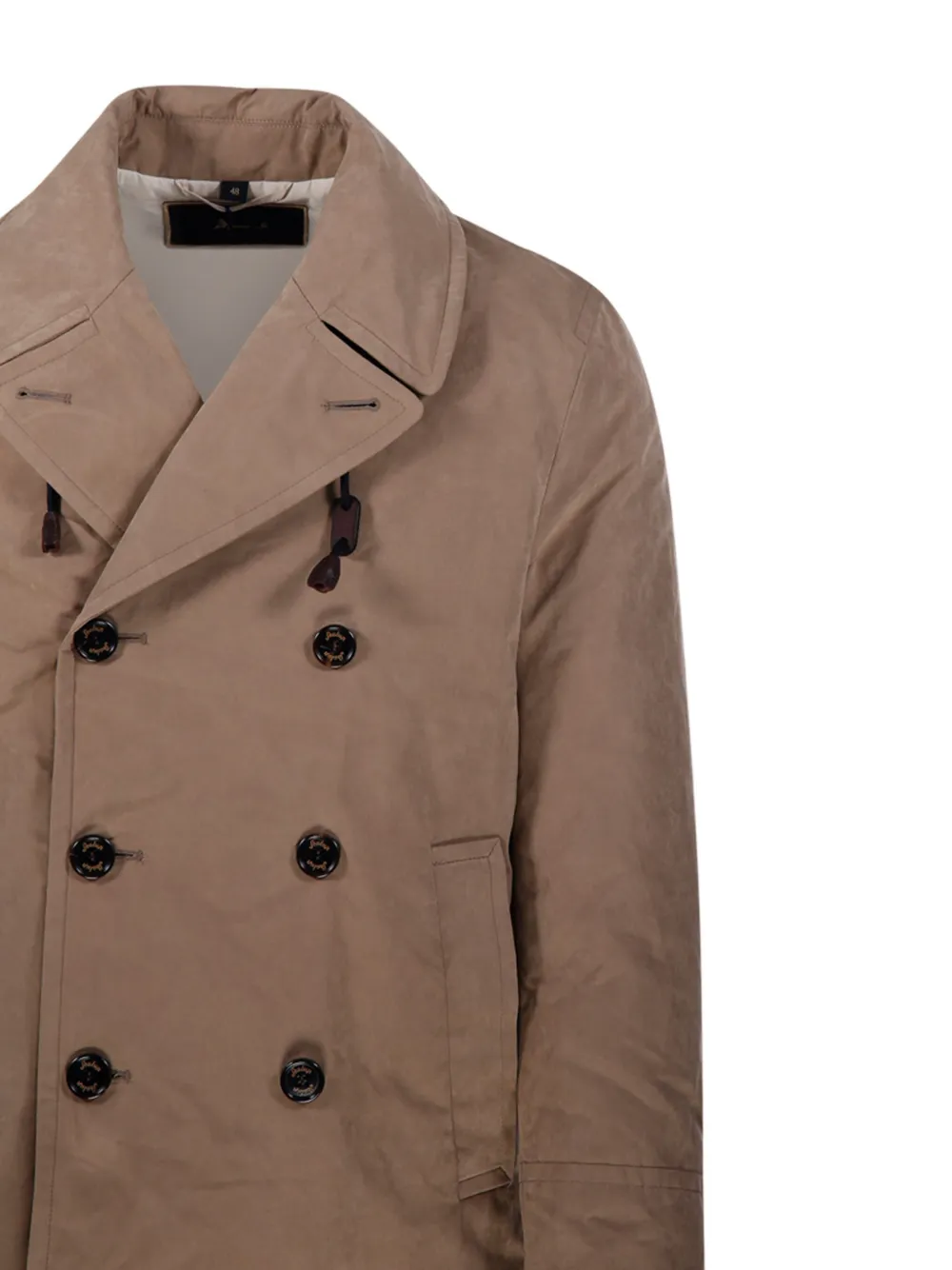 Sealup Double-breasted Trench Coat In Brown