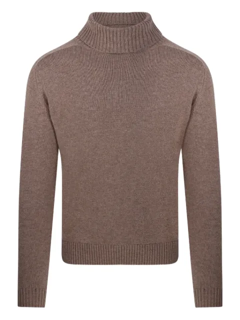 CASHMERE COMPANY suéter tejido de canalé con cuello vuelto