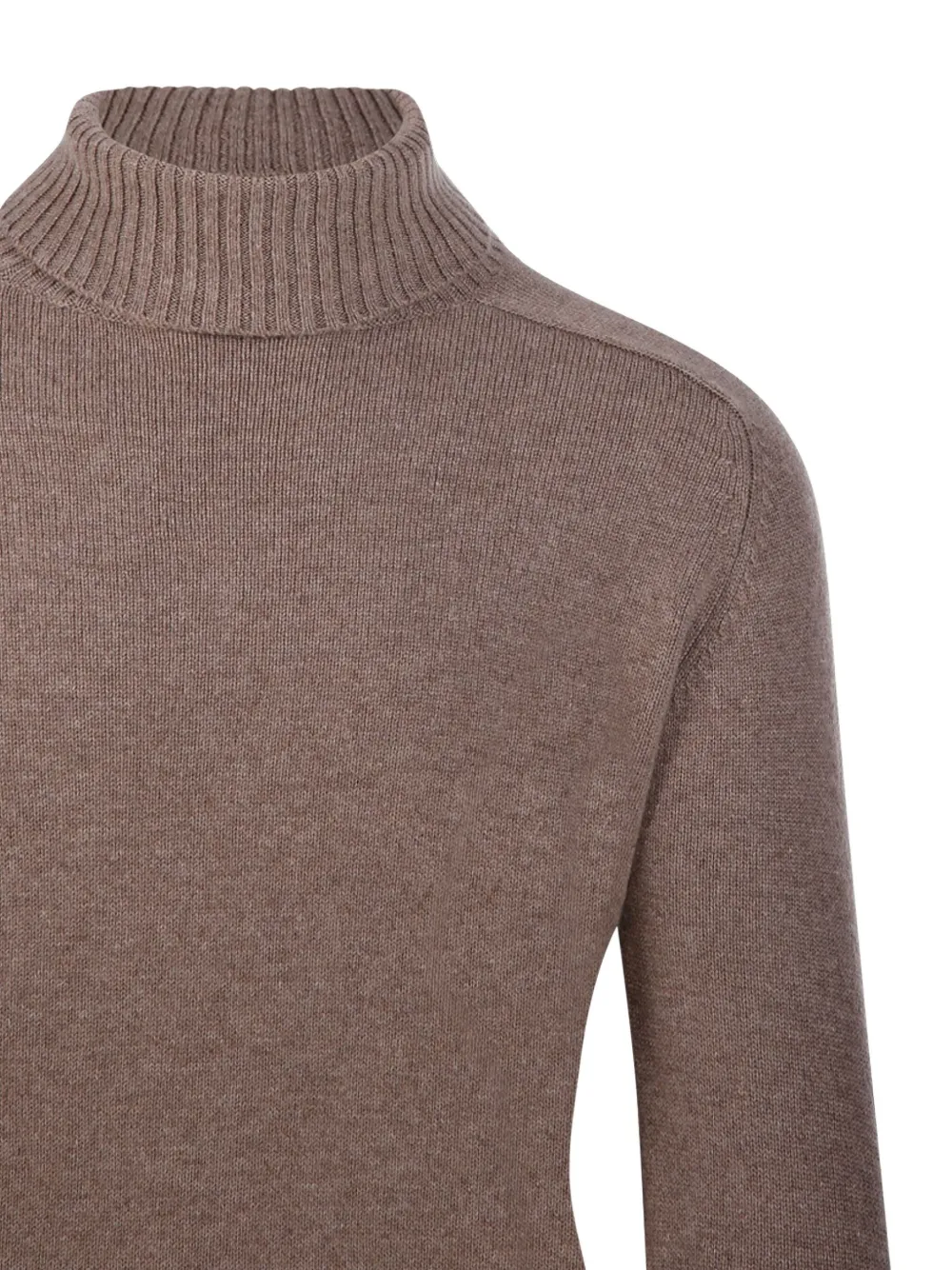 CASHMERE COMPANY Geribbelde coltrui Bruin
