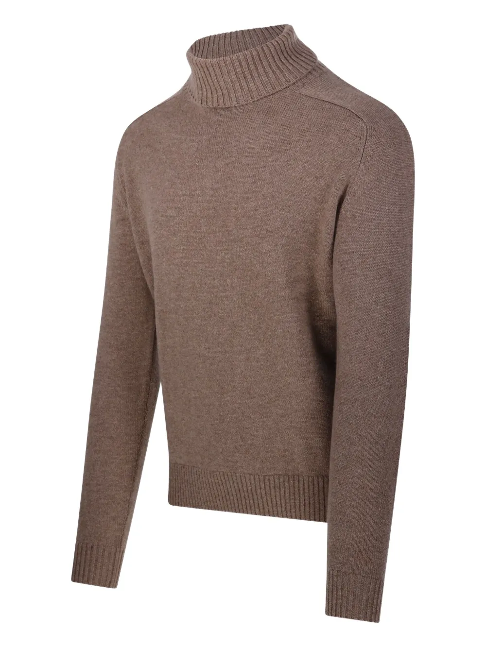 CASHMERE COMPANY Geribbelde coltrui Bruin